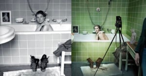 Annie Leibowitz recreates the photo of Lee Miller in Hitler's bathtub